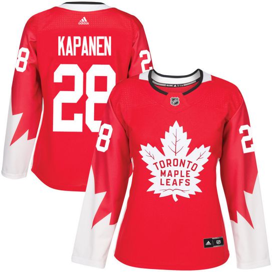 2017 NHL Toronto Maple Leafs women #28 Kasperi Kapanen red jersey->->Women Jersey